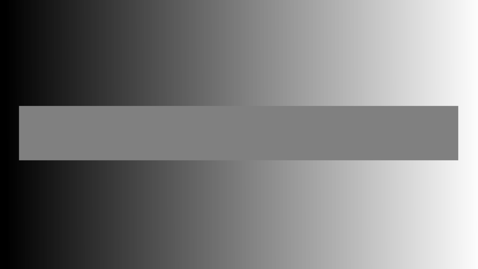 A horizontal bar of one uniform grey laid across a background that runs from dark to light, so the bar appears to change shade from end to end